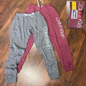 CALVIN KLEIN 2 Pack Terry Cloth Joggers! Perfect Lounge and gym Small Nwt